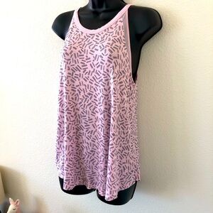 DKNY Swing Tank Top Light Baby Pink/Black 80’s 90's Style Print Size S